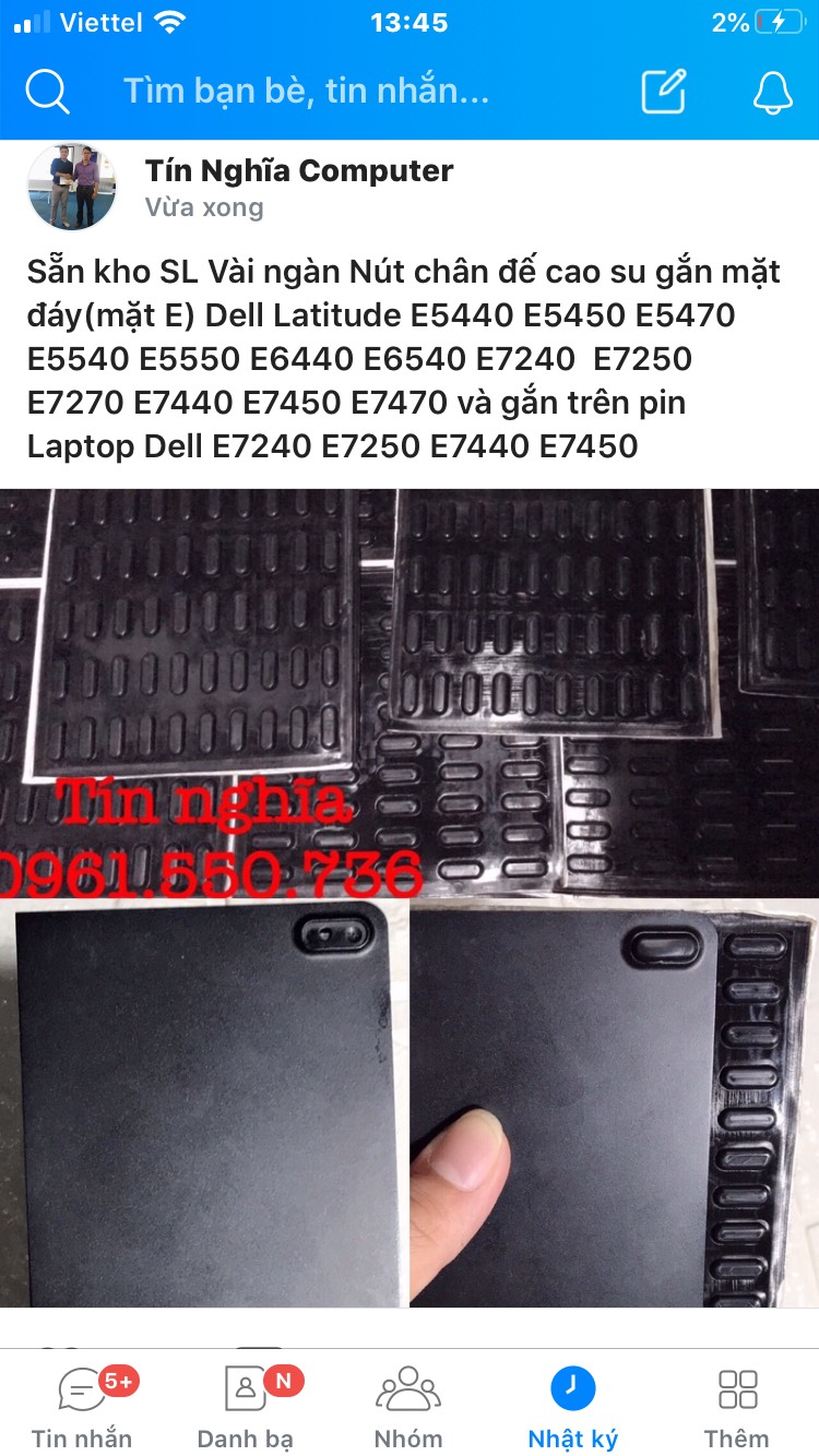 Nút chân đế cao su gắn mặt đáy(mặt E) Dell Latitude E5440 E5450 E5470 E5540 E5550 E6440 E6540 E7240  E7250 E7270 E7440 E7450 E7470 và gắn trên pin Laptop Dell E7240 E7250 E7440 E7450