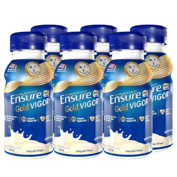 Thùng sữa bột pha sẵn Ensure Gold Vigor 237ml 24 chai