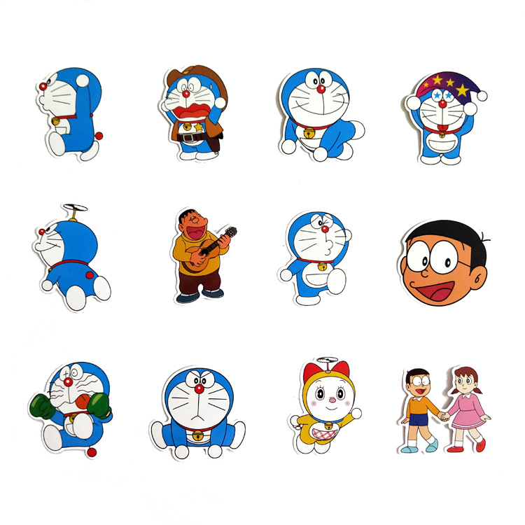 Bộ hình dán trang trí không thấm nước Doraemon Sticker siêu dễ thương