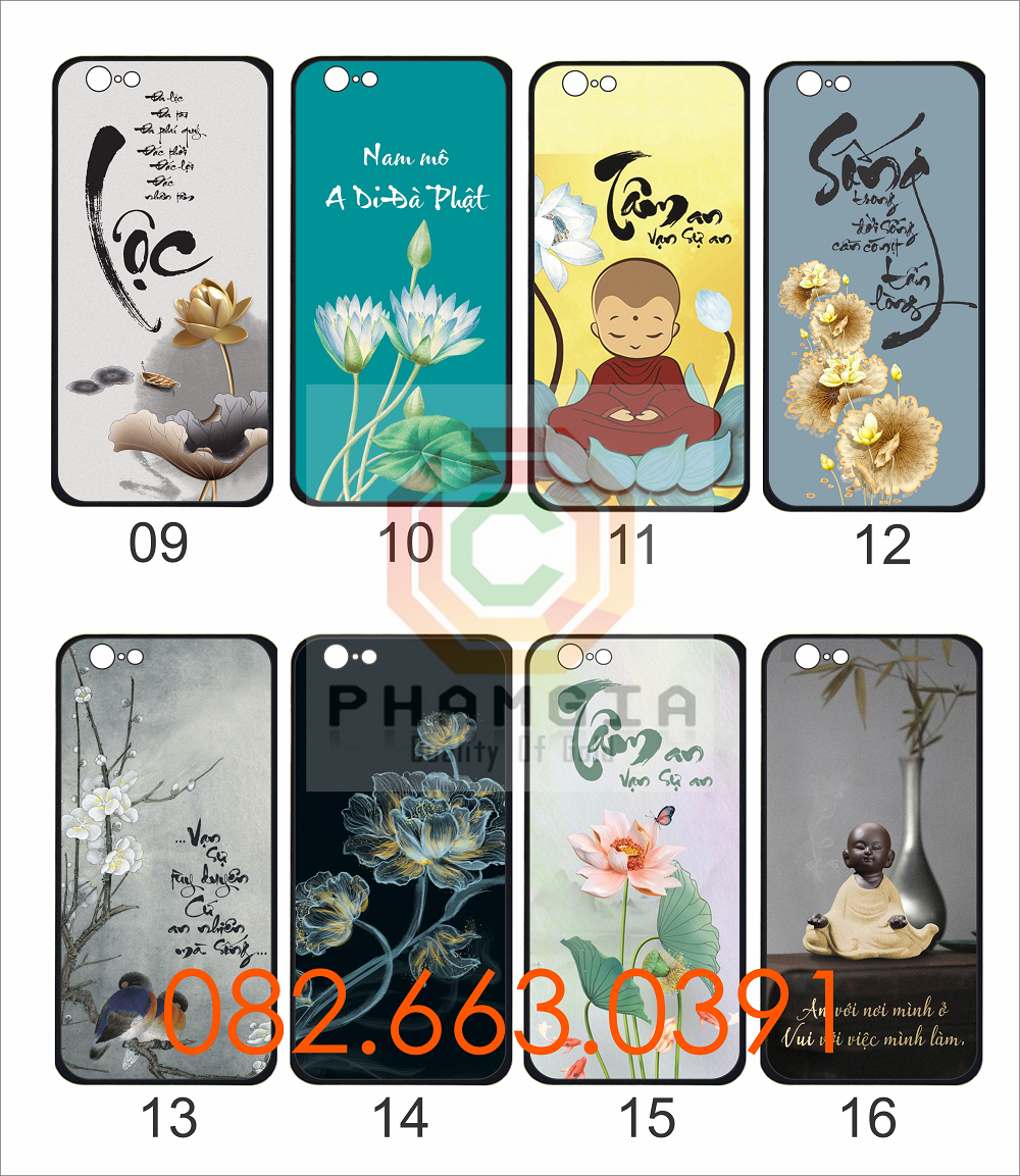 Ốp lưng ép kính Iphone 5/5s/5c/6/6s/6plus/6s plus/7/8/7plus/8plus in hình thư pháp
