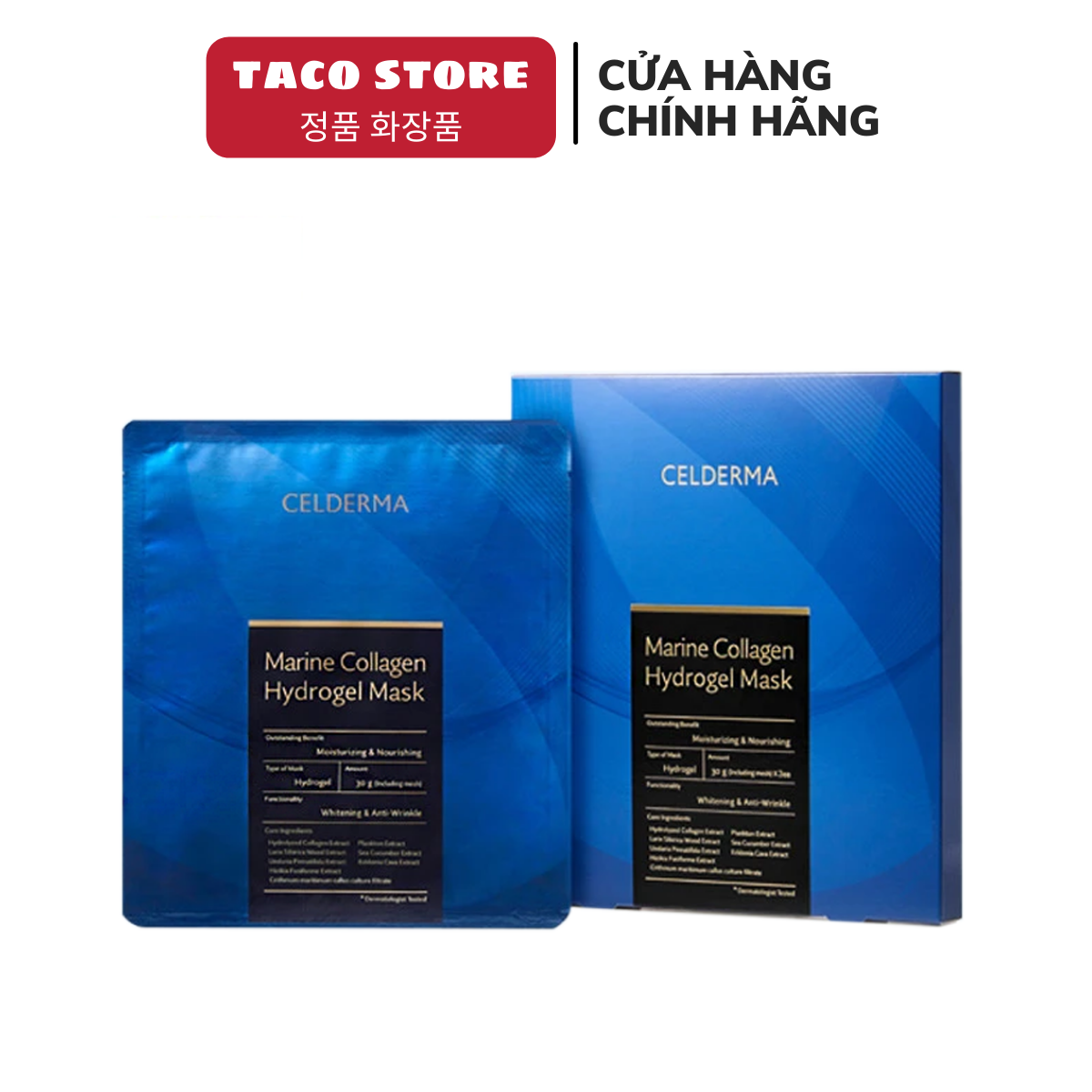 Mặt Nạ Thạch Celderma Marine Collagen Hydrogel Mask Hộp 3 Miếng