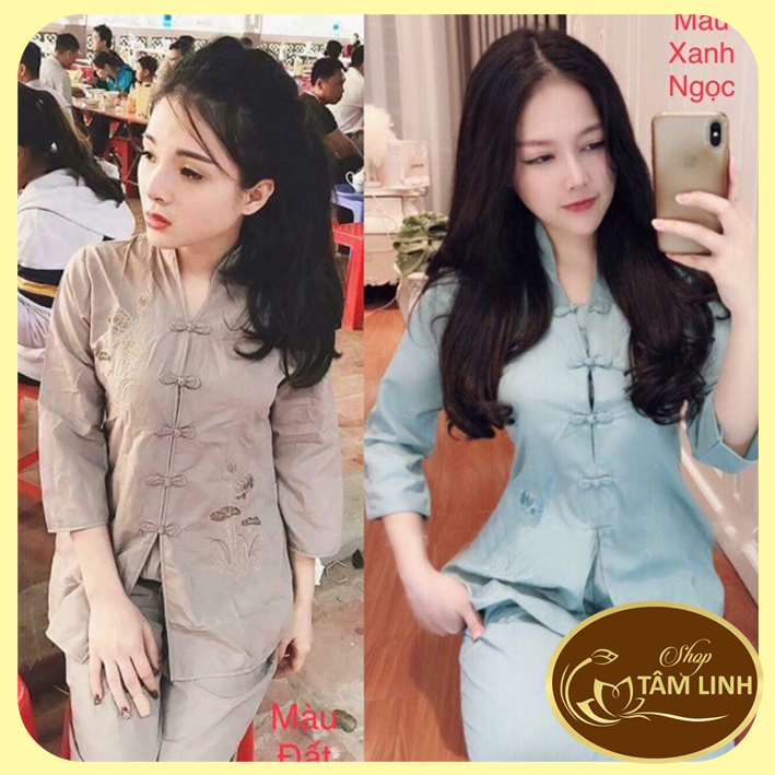 Đồ Lam Đi Chùa _Cổ Tàu Không Viền