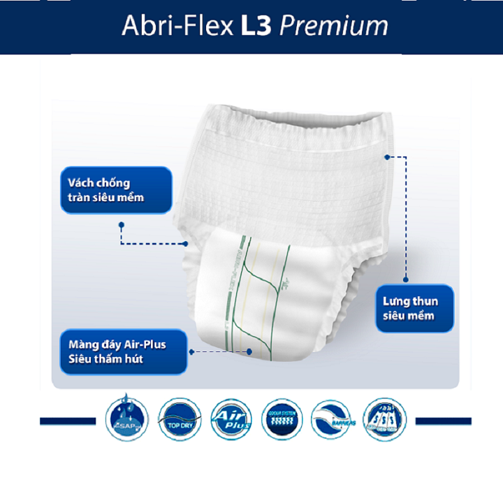 [HCM]Tã quần người lớn Abri Flex Premium L3 (2400ml) (14 miếng)