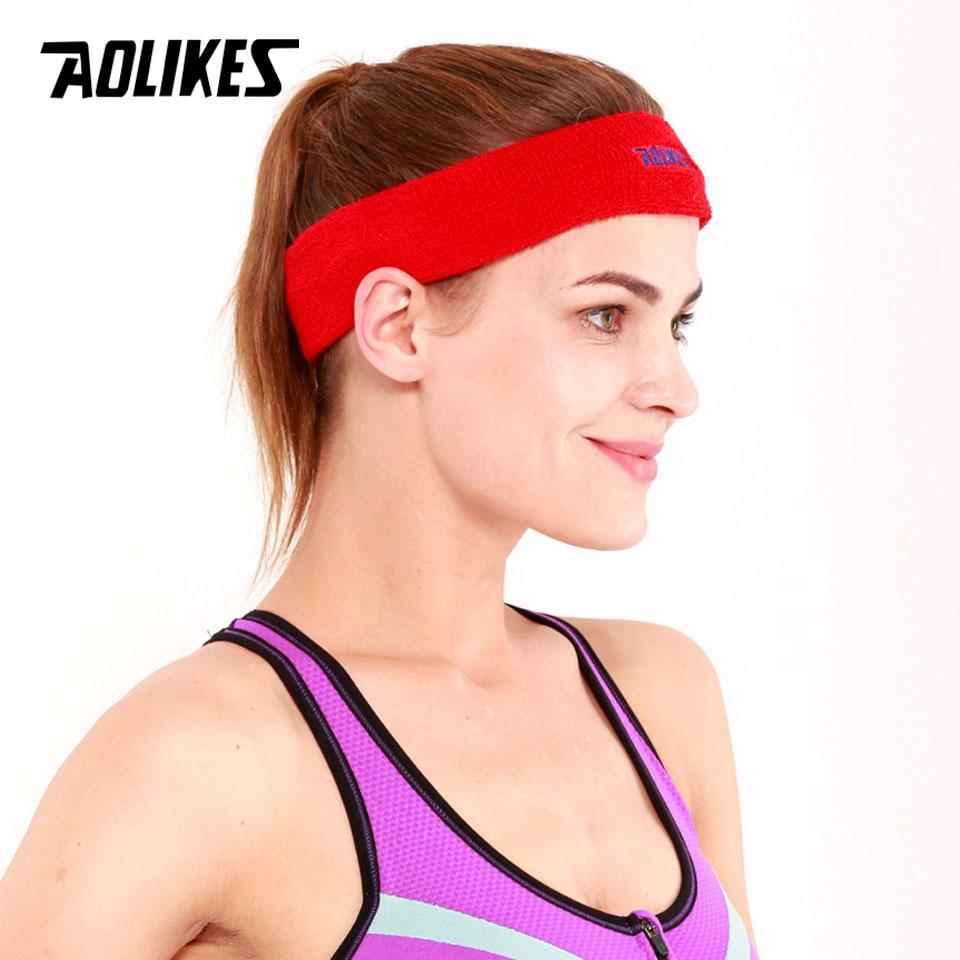 AOLIKES 1PCS High Quality Cotton Sweat Headband For Men Sweatband women Yoga Hair Bands Head Sweat Bands Sports Safety