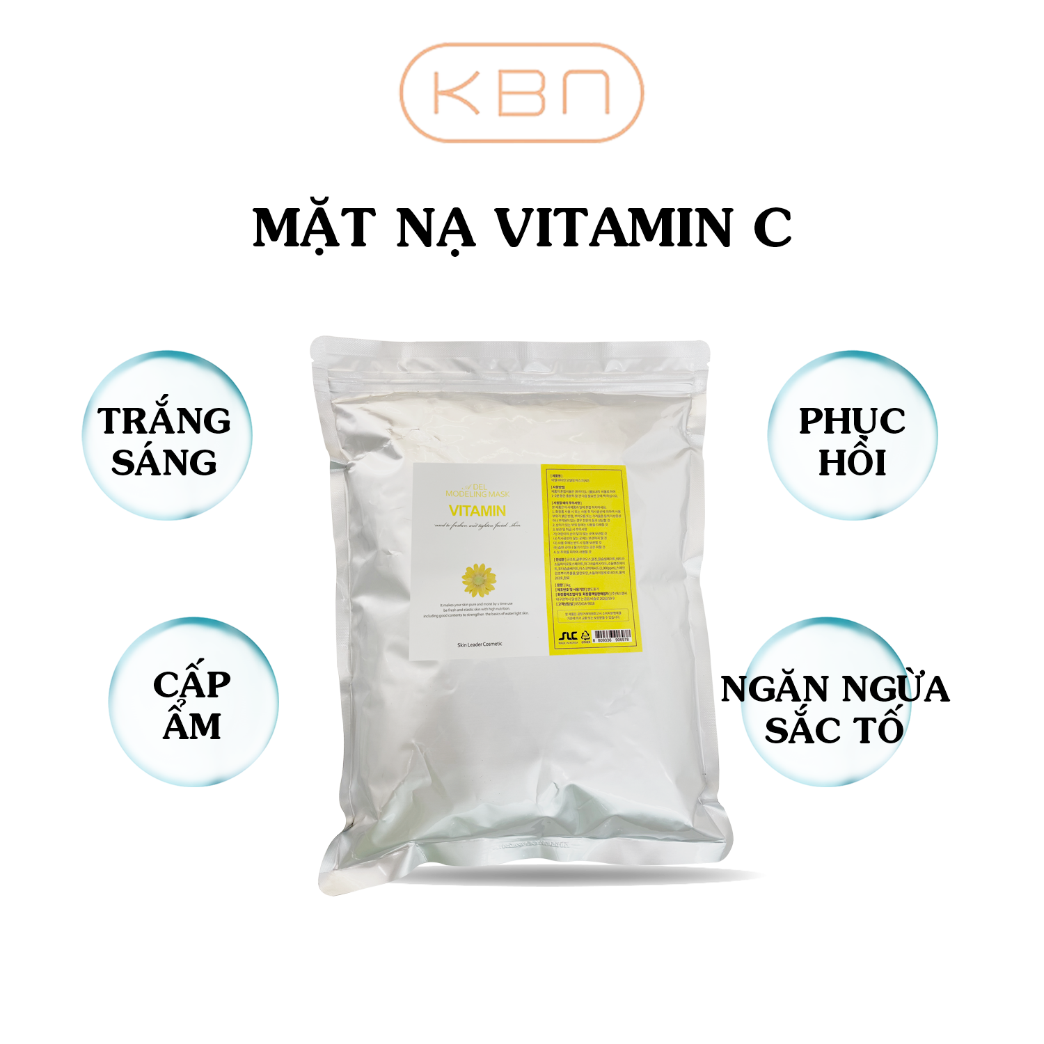 [KHUYẾN MÃI] Bột Mặt Nạ Dẻo Vitamin C Mờ Thâm Mờ Sắc Tố Dưỡng Trắng ADEL Hàn Quốc 1kg