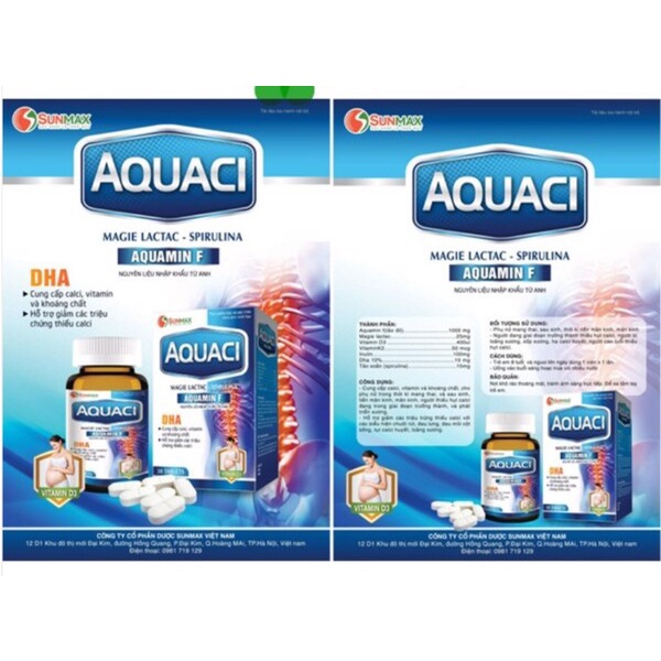 Viên uống  aquaci bổ bung canxi- lọ 30 viên