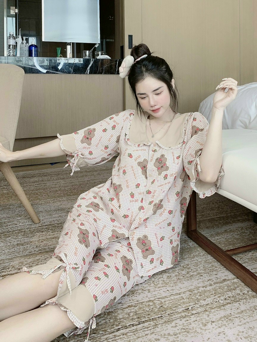 Bộ Lụa manggo cao cấp mặc nhà dáng lửng mẫu mới 2022