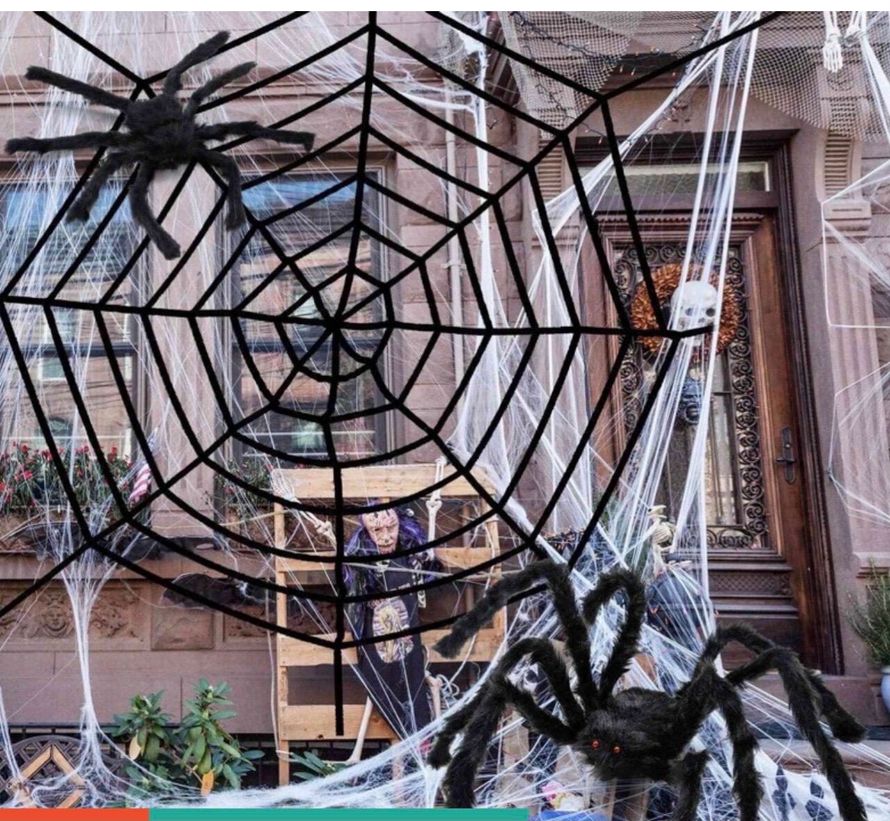 Nhện Lông, Mạng Nhện 3 Size Trang Trí Halloween