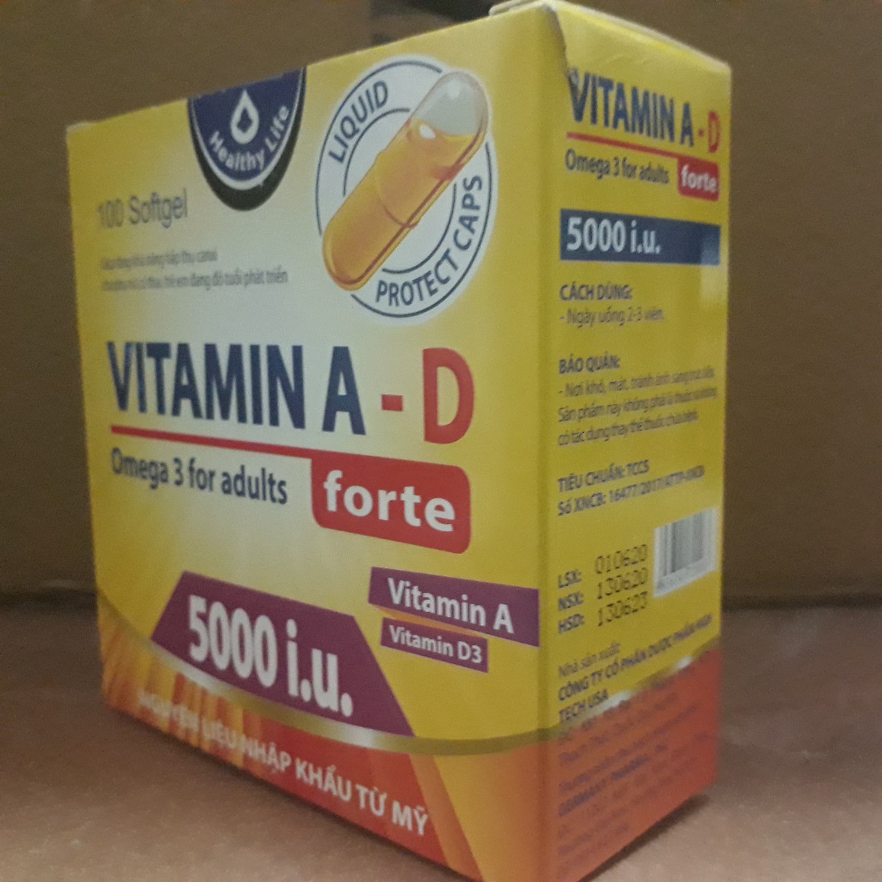 Viên Uống Bổ Sung Vitamin A D Omega 3 tăng cường sức khỏe nâng cao đề kháng tốt cho mắt da - Hộp 100 viên