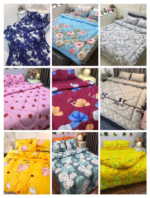 [HCM]Set ga gối 1m8 cotton poly m83736