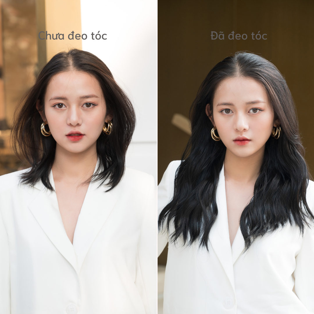 Tóc Kẹp U CAPELLI Xoăn Sóng Trục 45cm