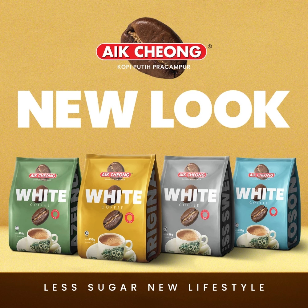 Cà Phê Trắng Hạt Phỉ 4 Trong 1 Aik Cheong Malaysia - White Coffee Hazelnut (15 Gói x 40g)