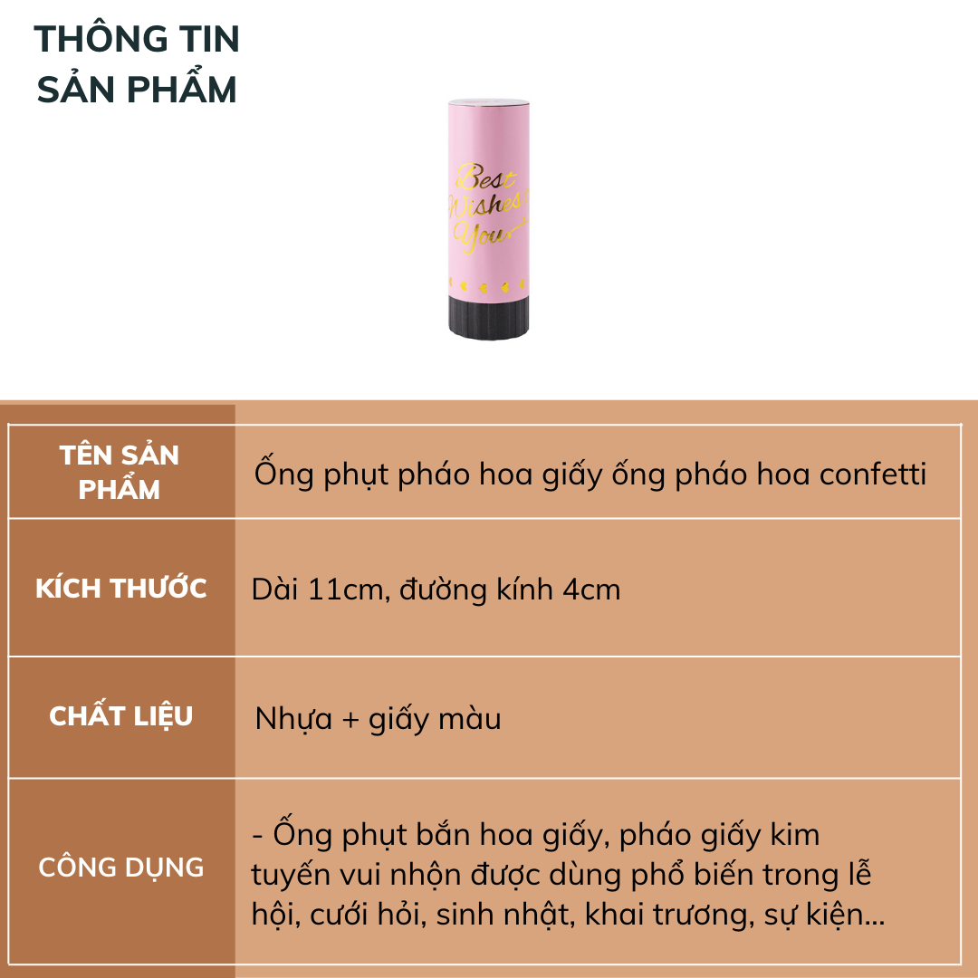 Ống phụt pháo hoa giấy ống pháo hoa confetti