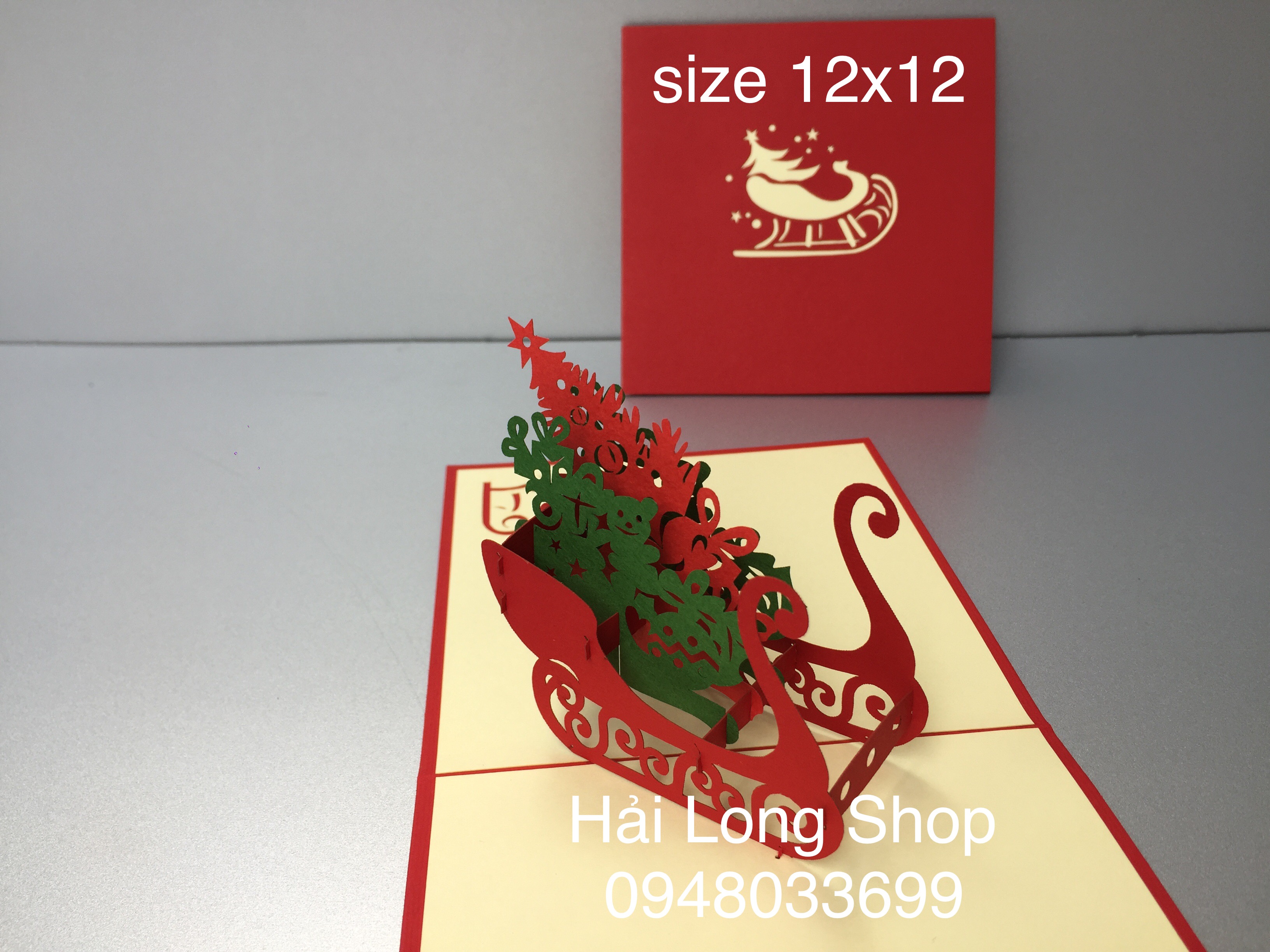 Xe Trượt Tuyết - Noel - Thiệp 3D