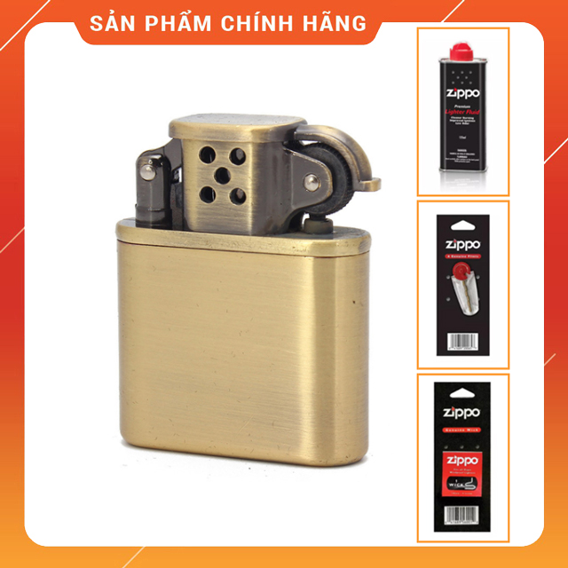 Vỏ Bật Lửa Hộp Quẹt Dolphin HY676 Họa Tiết Xước Mịn Màu Vàng Đồng Sang Trọng - Dùng Xăng Bấc Đá Cao Cấp (KHÔNG XĂNG KHÔNG GAS)