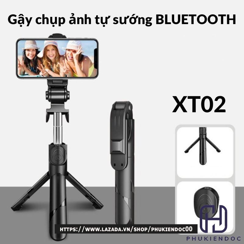 Gậy Chụp Ảnh Tự Sướng XT02 3in1 kết nối Bluetooth, 3 Chân Đa Năng, Chụp Hình Selfie, Giá đỡ điện thoại livestream