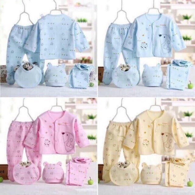 Set 5 món sơ sinh ,Đồ bộ sơ sinh cho bé