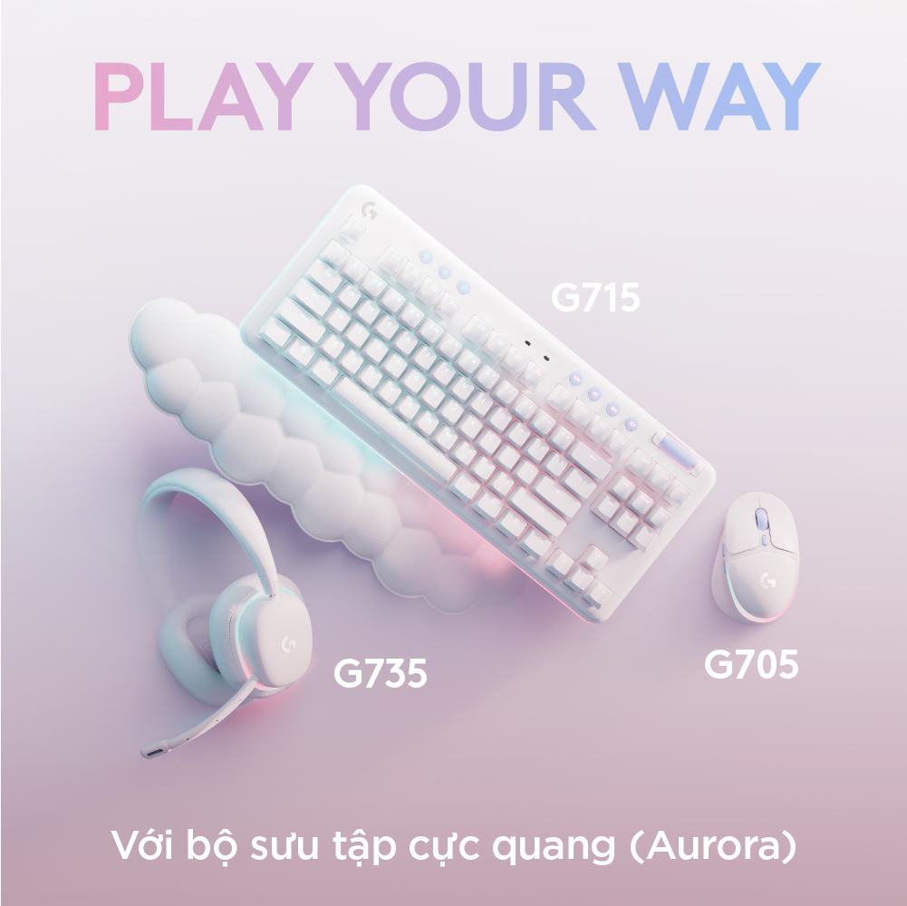 Chuột gaming không dây Logitech G705 Bluetooth & LIGHTSPEED, RGB , gọn nhẹ 85g, 6 nút lập trình - Hàng chính hãng