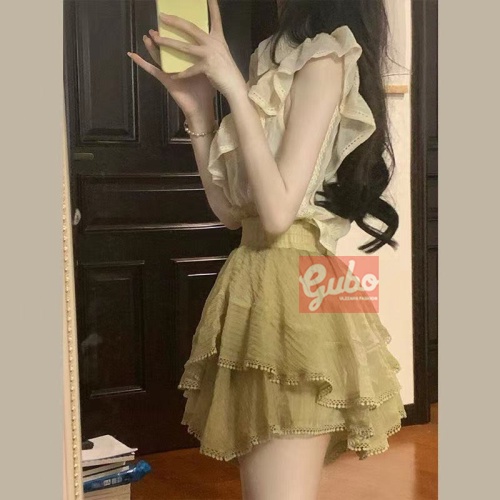 set nữ tiểu thư  set nữ phối váy basic phong cách hàn quốc GUBO99I21