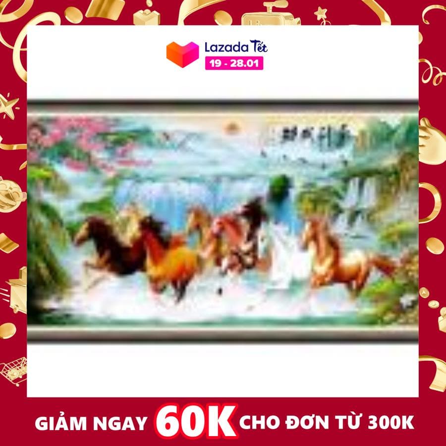 Tranh dán tường 3d vtc mã đáo thành công lunatm-0213k 100 x 55 cm