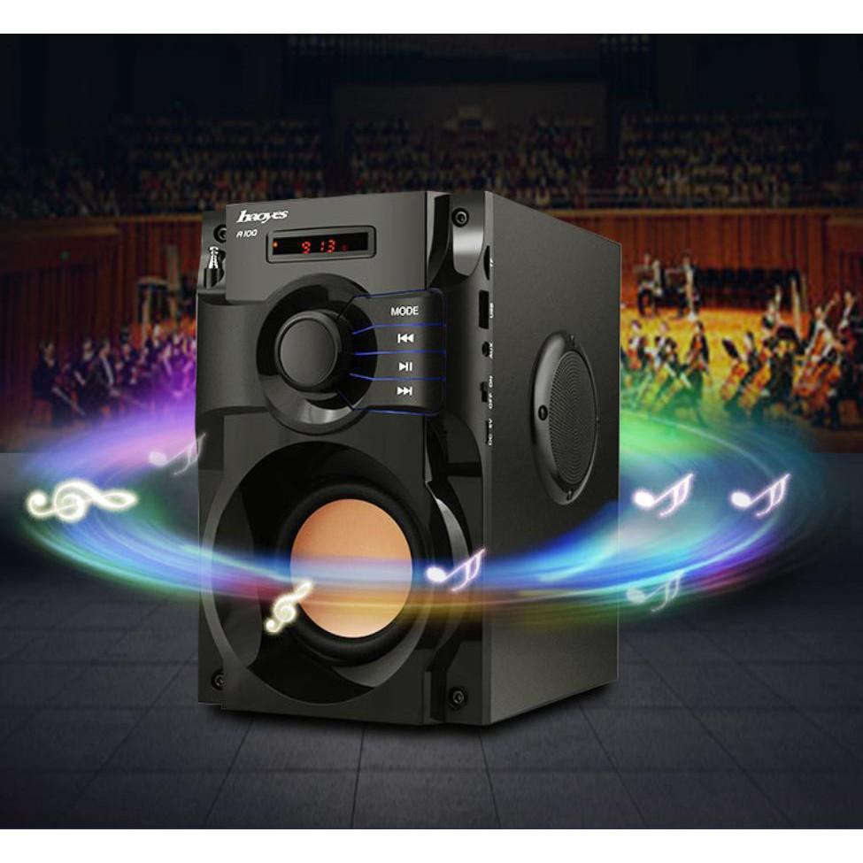 (Mẫu mới 2019) Loa Nghe nhạc Bluetooth Cao Cấp Super Bass RS - A100 (có điều khiển từ xa)