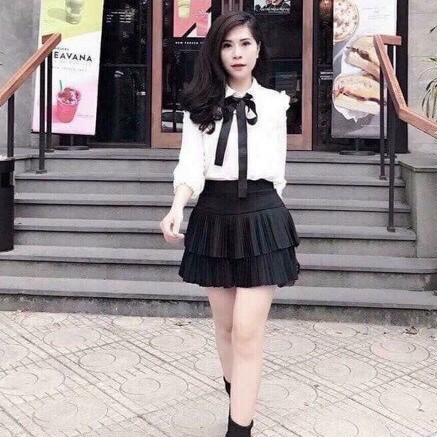 Chân Váy Thun 2 Tầng,Chân Váy 2 tầng Xếp Ly,LY STORE