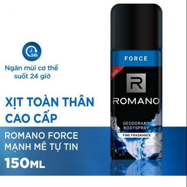 [HCM]XỊT TOÀN THÂN ROMANO 150ML