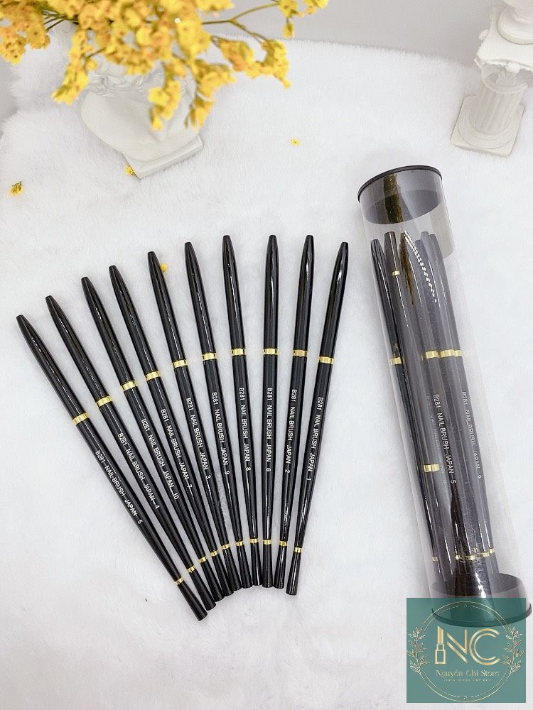 Sét cọ Nhật vẽ móng, bộ cọ Nhật làm nail 10 cây cao cấp