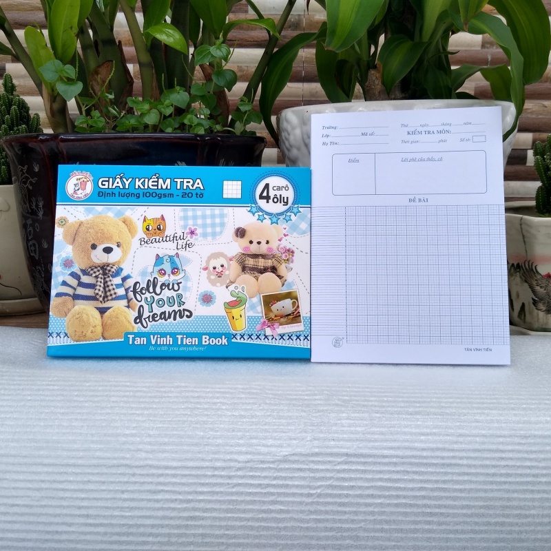 Tệp giấy kiểm tra 4 oly giấy dày không lem Tân Vĩnh Tiến [ VPP Trí Đức ]