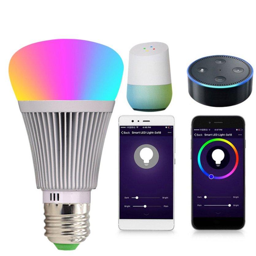 OBBB E27 7 Wát Thông Minh Wifi Bóng Đèn ỨNG DỤNG Điều Khiển Đèn Mờ Bóng Đèn RGB Bóng Đèn Hoạt Động Với Alexa