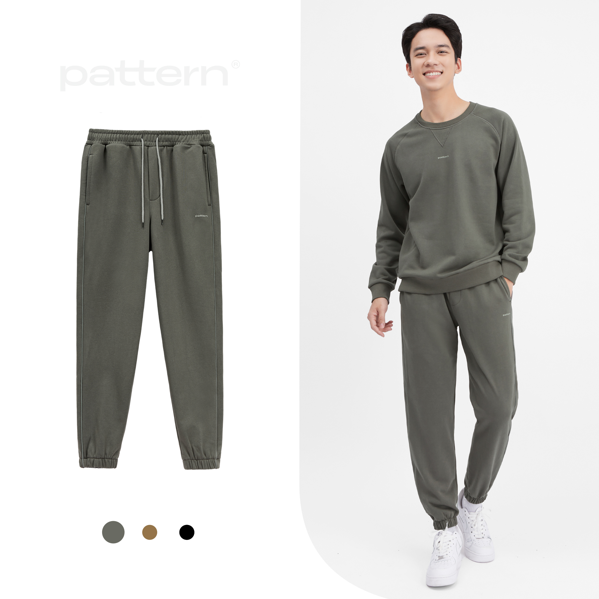 Quần jogger nỉ phối sọc Pattern PQ016