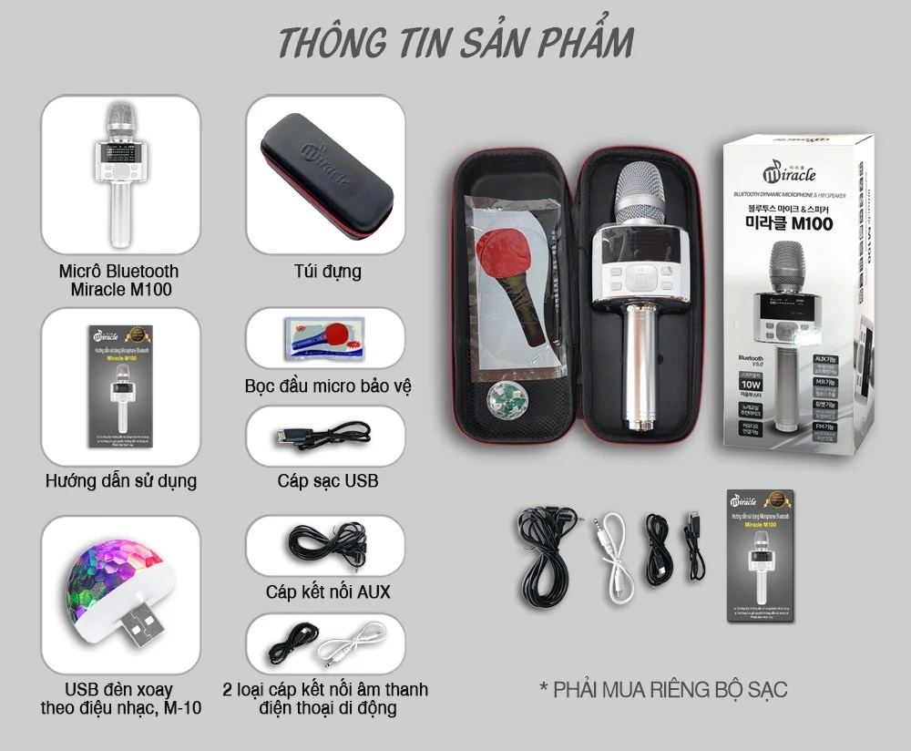 Micro Bluetooth Miracle M100 Hàn Quốc