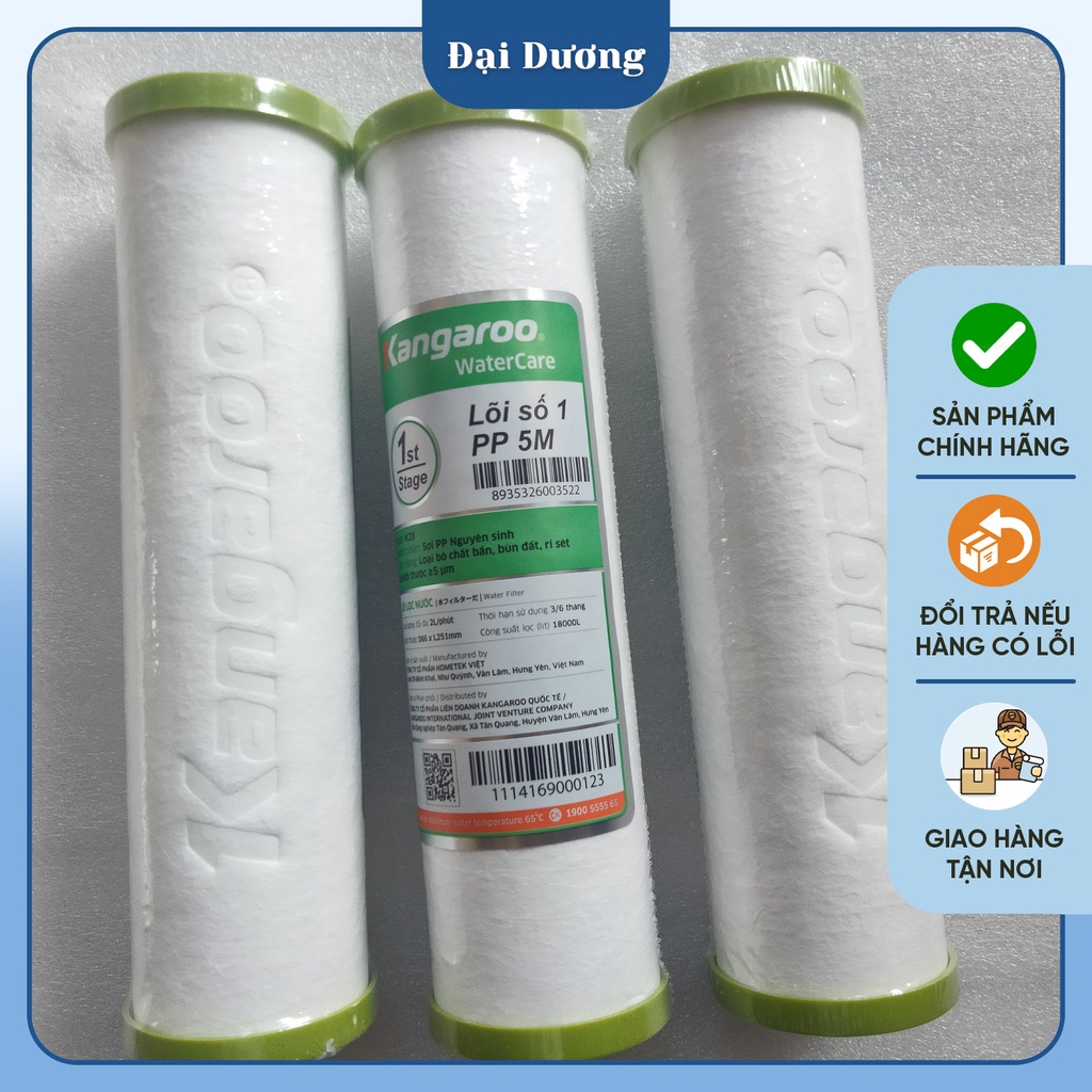 Bộ 3 lõi lọc thô Kangaroo số 1,2,3