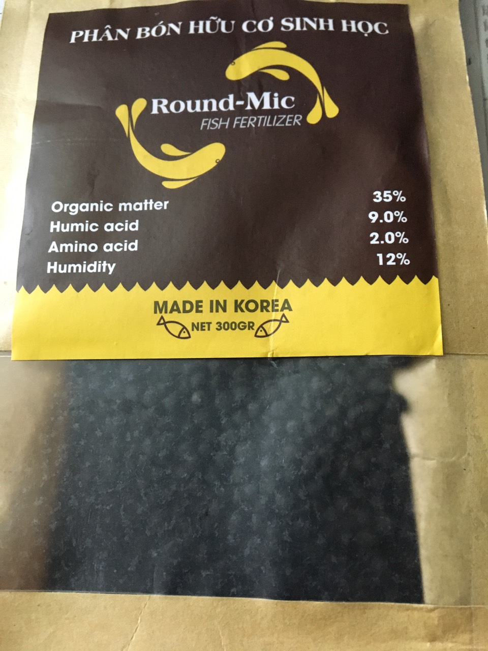 Phân cá hữu cơ round-mic Hàn quốc gói 300gr