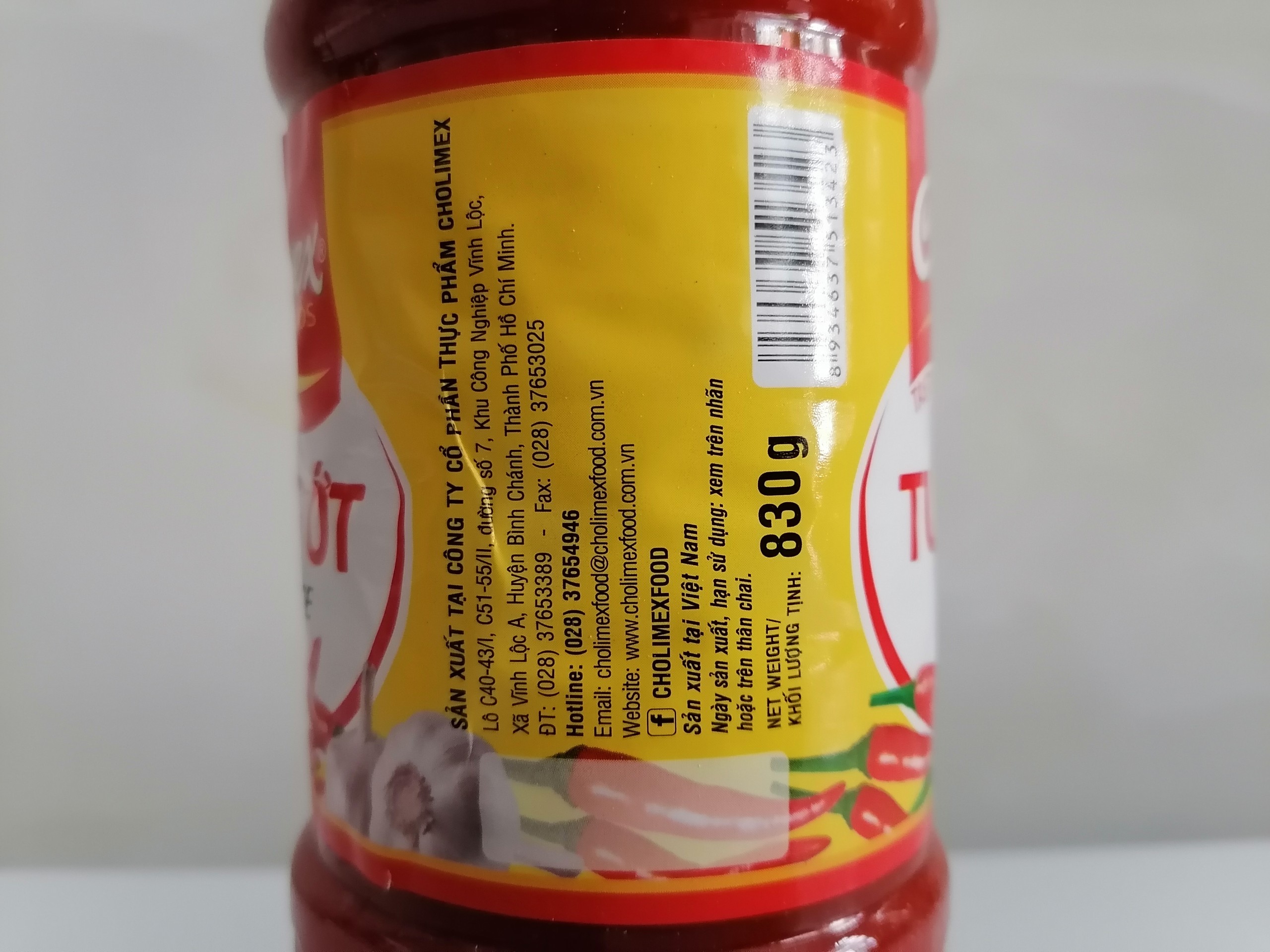 [CHAI 830g] TƯƠNG ỚT [VN] CHOLIMEX Hot Chili Sauce (choli-hk)