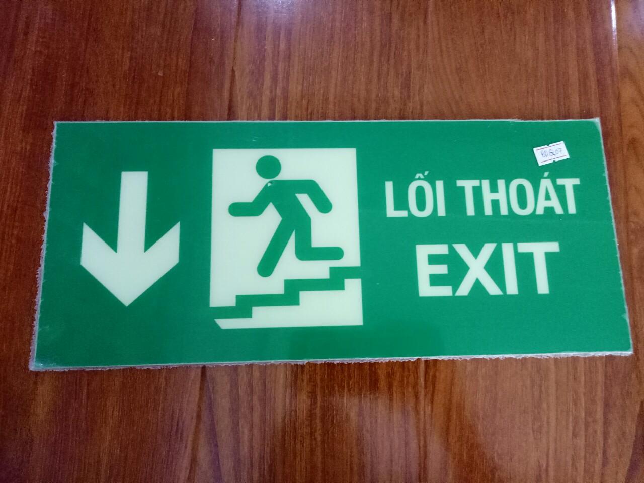 Biển báo dạ quang UV thoát hiểm exit dán tường - nhiều mẫu