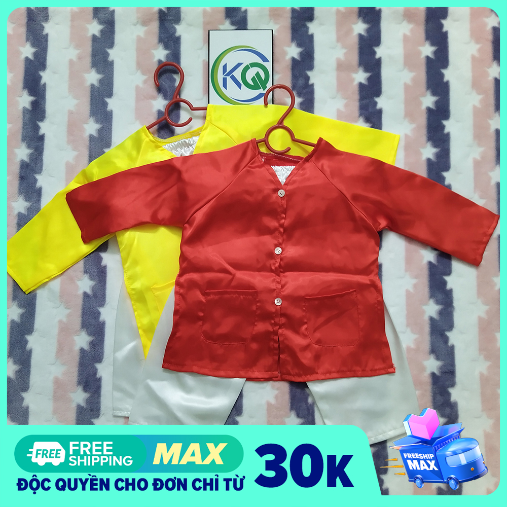 SET 2 BỘ QUẦN ÁO BÀ BA NAM BỘ CỰC ĐẸP - 1 MÀU ĐỎ VÀ 1 MÀU VÀNG TRƠN - VẢI PHI BÓNG