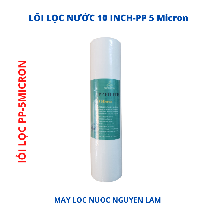 (HCM) Lõi Lọc Nước 10 Inch PP-5 Micron - (Lõi Lọc Thô Số 1)