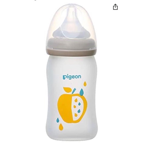 Bình Sữa Pigeon Thuỷ Tinh Bọc Silicon 240Ml [Nội Địa Nhật] Cao Cấp