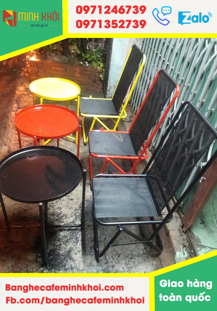 Ghế xếp sắt sơn tĩnh điện, ghế xếp cafe