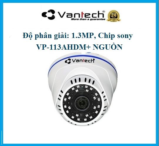 [HCM]Camera AHD Dome hồng ngoại VANTECH VP-113AHDM+NGUỒN