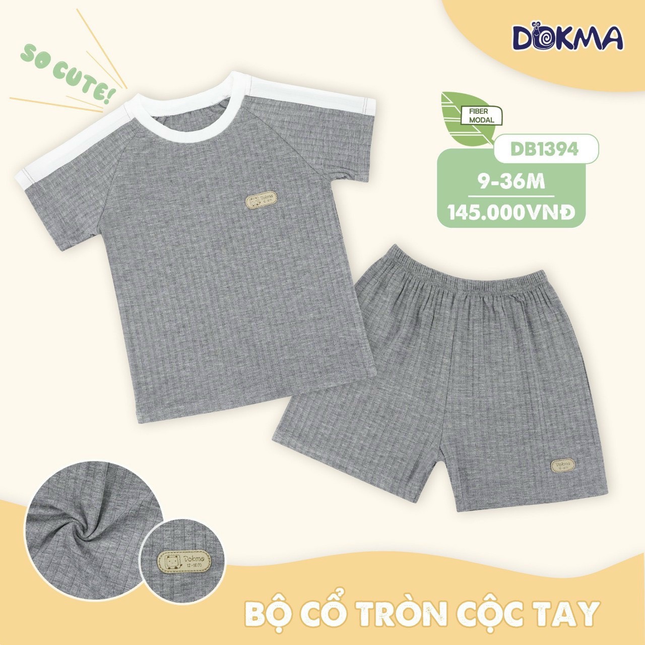 Bộ cộc tay cổ tròn Dokma DB1394