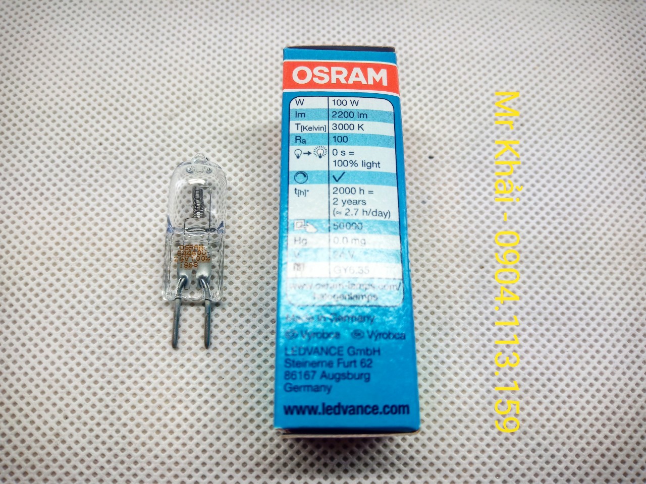 (SALE) Bóng halogen 64460U 24V 100W GY6.35 hãng OSRAM