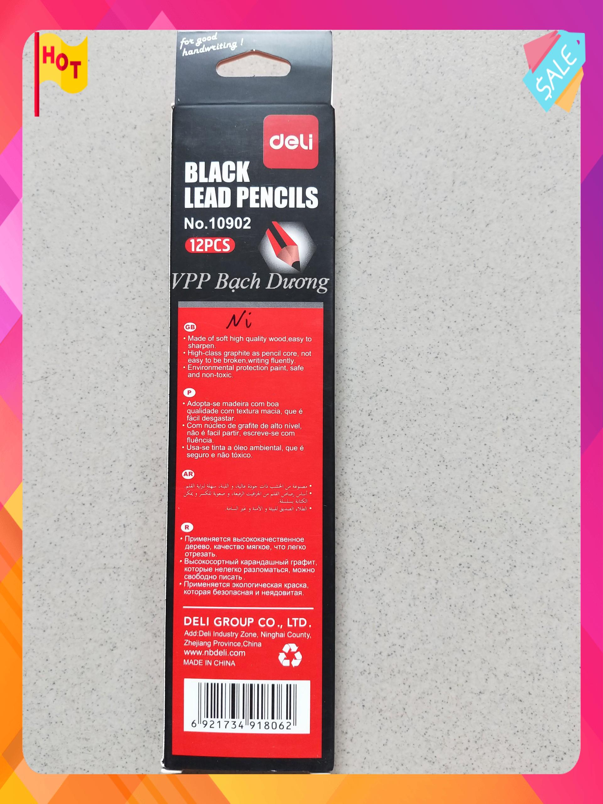 Bút chì 2B Deli 10902 - 12 cây/hộp