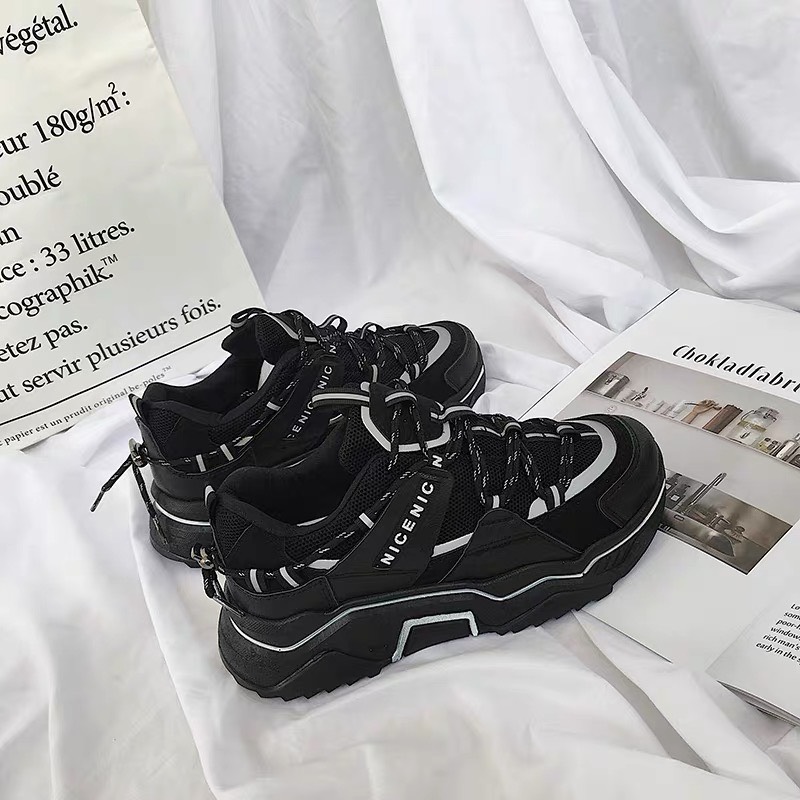 Giầy Nữ Thể Thao Sneaker uzzang vải  CENIEN day Phản Quang (Grab Store)