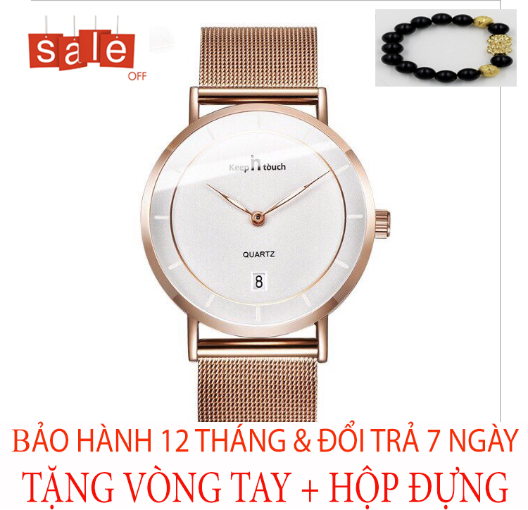 Đồng hồ nam keep in touch dây thép lưới không gỉ cao cấp
