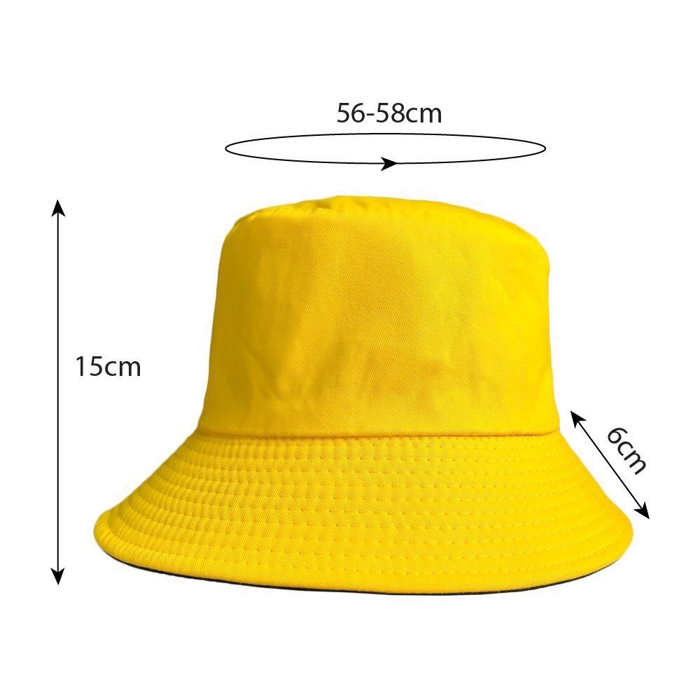 Mũ bucket vảnh tròn 2 mặt trơn cho cả nam và nữ
