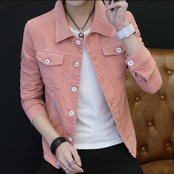 Áo khoác kaki jean nam thời trang-áo khoác kaki jean nam phong cách trẻ trung-áo khoác kaki jean nam nữ màu hồng mẫu mới BINSTORE94 btma110