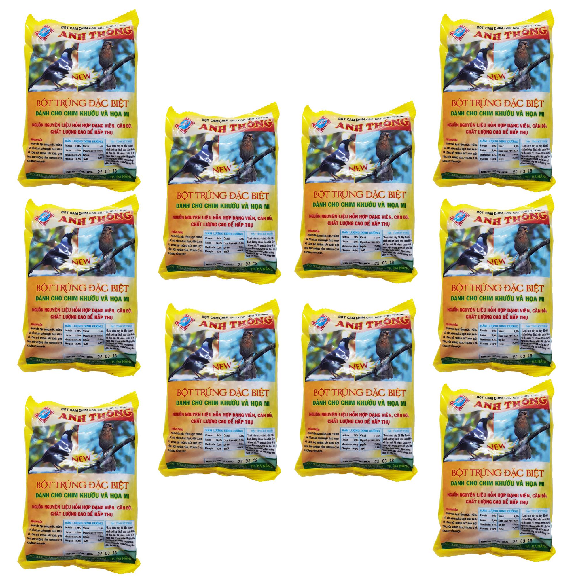 Combo 10 Gói Thức Ăn Chim Họa Mi Khướu Anh Thông 150g - Cám Chim Họa Mi Khướu