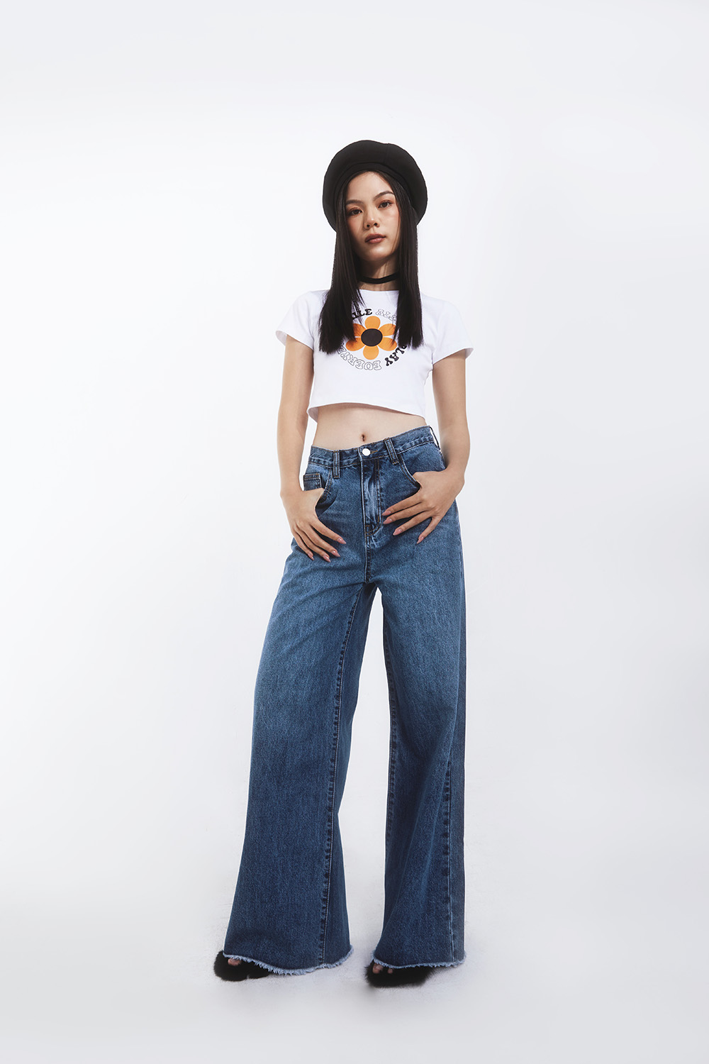 Dottie - áo thun ngắn smile nữ dottie trắng - t0558